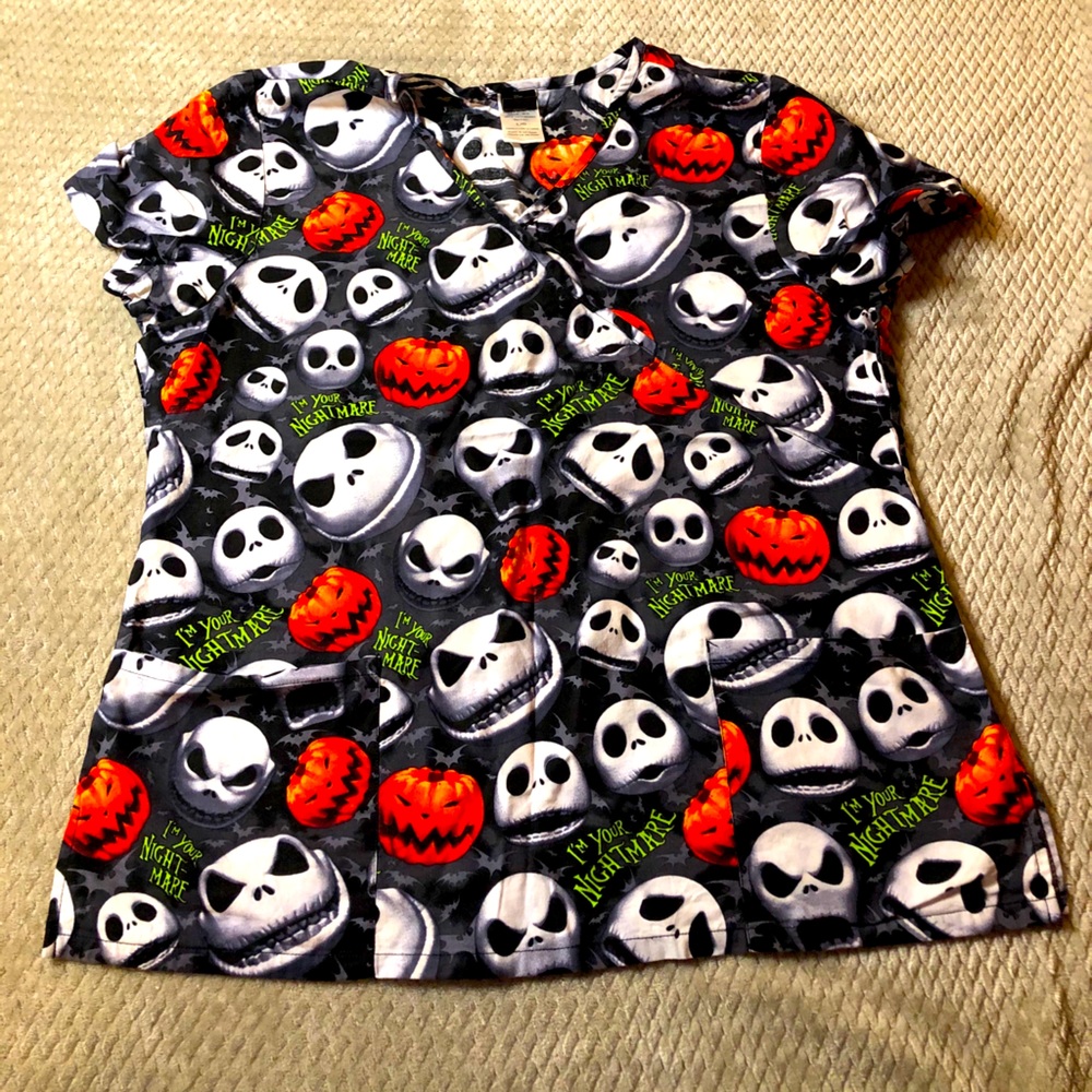 Nightmare Before Christmas Large Scrub Top